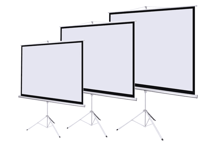 Tipos de pantallas de proyección con trípode